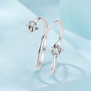 925 Sterling Silver Pavé Setting CZ Oxidized Ring for Women-4