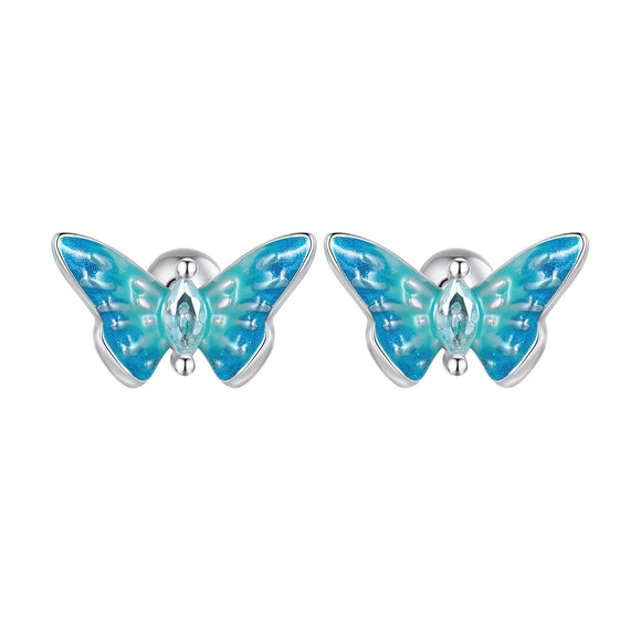 925 Sterling Silver Earrings with Enamel and CZ for Women