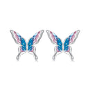 925 Sterling Silver White Gold Plated Enamel Earrings 9x10mm for Women-3