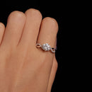 925 Sterling Silver Moissanite Ring in Size 7 with Pavé Setting for Women-6
