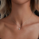 925 Sterling Silver Moissanite Pendant Necklace 40+5cm for Women-5