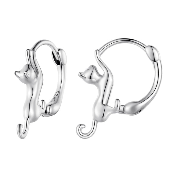 925 Sterling Silver Plated Gold Earrings Size 1.8cm for Women