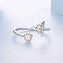 925 Sterling Silver Synthetic Opal White Gold Plated Ring for Women-3