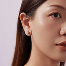 925 Sterling Silver Earrings with Pavé Setting CZ - 1.2*0.65cm, White Gold Plated for Women-7