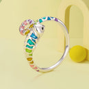 925 Sterling Silver Enamel Process Pavé Setting CZ Ring for Women-3