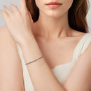 925 Sterling Silver Plated White Gold Bracelet - Adjustable 17+5cm-6