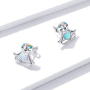 925 Sterling Silver Earrings with Translucent Opal-5