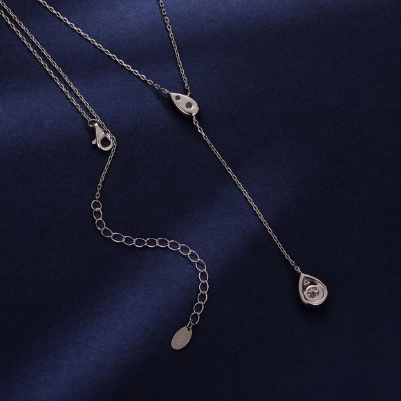 925 Sterling Silver Moissanite Necklace with 3 Stone Sizes for Women