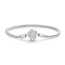 925 Sterling Silver Bracelet with Pavé Setting CZ, 17cm for Women-1