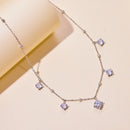 925 Sterling Silver 5.0mm Moissanite Necklace for Women-4