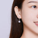 S925 Sterling Silver Earrings 2.6x0.8cm Plated Platinum with Pavé Setting CZ for Women-7