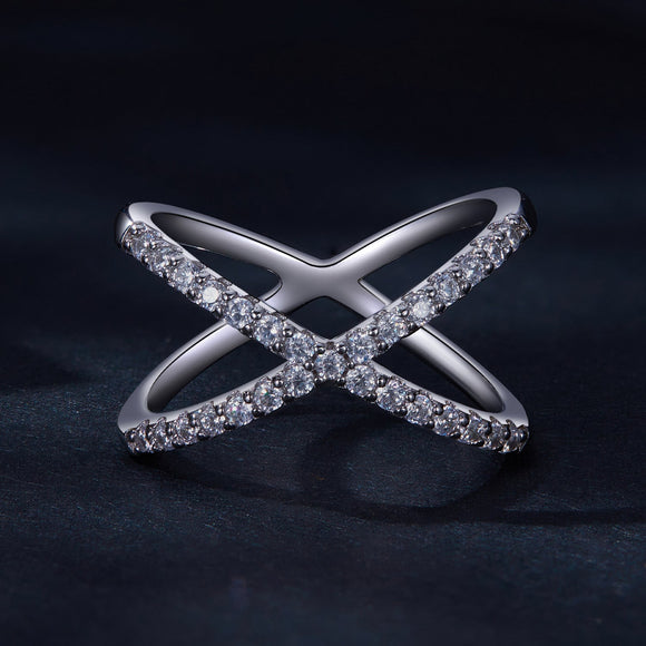 S925 Sterling Silver Moissanite Ring Size 8