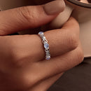 S925 Sterling Silver 4mm Plated Platinum Ring for Women Size 6.0-6