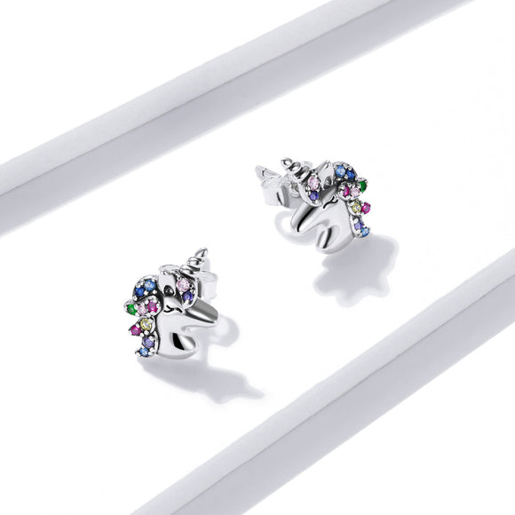 925 Sterling Silver Earrings with Pavé Setting CZ, Oxidized, 1.4x0.9cm for Women