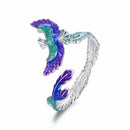 925 Sterling Silver Enamel Adjustable Ring for Women-1