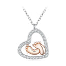 925 Sterling Silver Necklace with CZ in Rose Gold and Platinum Finish, 400mm Chain Length for Women-2