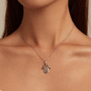 S925 Sterling Silver Plated Platinum Adjustable Necklace for Women-7