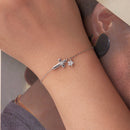 925 Sterling Silver Bracelets with Pavé Setting CZ, Length 15+6cm, White Gold Plated for Women-4