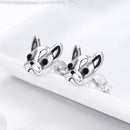 925 Sterling Silver Oxidized Enamel Earrings for Women 1*1cm-6