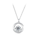925 Sterling Silver Moissanite Necklace 40+5cm with CZ for Women-2