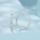 925 Sterling Silver Earrings for Women - 2.9x0.2cm, Plated White Gold, Style L-6