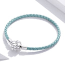 925 Sterling Silver and Leather 17cm Bracelet-4