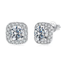 925 Sterling Silver Moissanite 1.0cm Earrings with Pavé Setting for Women-2
