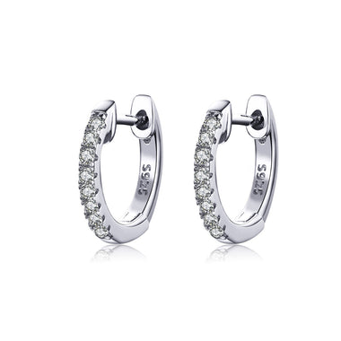 925 Sterling Silver 1.3cm Pavé Set CZ Earrings