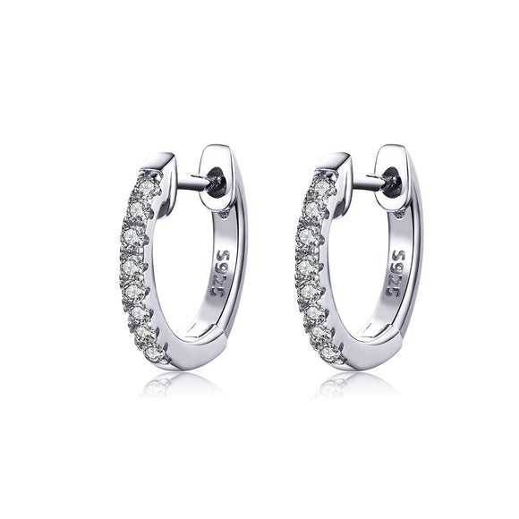 925 Sterling Silver 1.3cm Pavé Set CZ Earrings