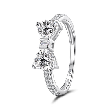 925 Sterling Silver White Gold Plated 1.2cm Pendant Ring Size 6 for Women