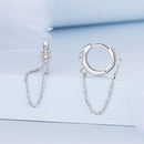 925 Sterling Silver Earrings with Pavé Setting and Platinum Plating, 2.7 x 0.6 cm for Women-2