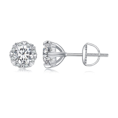925 Sterling Silver Moissanite 0.50 Carat Earrings for Women - 0