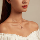 925 Sterling Silver Adjustable Necklace with Pavé Setting CZ & Pendant for Women-7