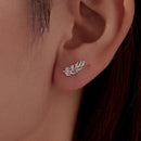 925 Sterling Silver Earrings with Pavé Setting CZ and White Gold Plating-7