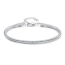 925 Sterling Silver Plated Platinum Bracelet with Adjustable Length for Women-2