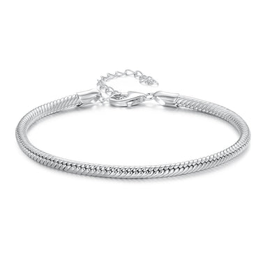 925 Sterling Silver Plated Platinum Bracelet with Adjustable Length for Women - 0