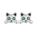 925 Sterling Silver Earrings with Enamel in Oxidized Finish-1