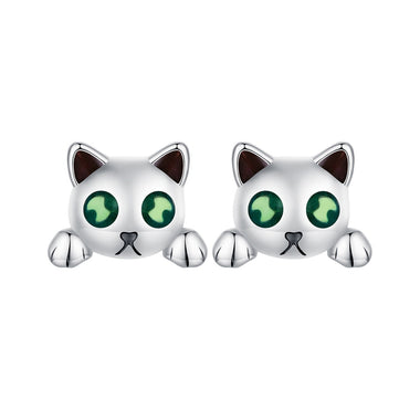 925 Sterling Silver Earrings with Enamel in Oxidized Finish