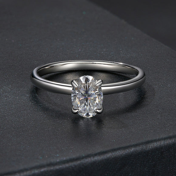 925 Sterling Silver Moissanite 1ct Ring Size 8