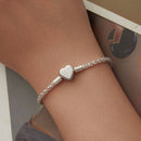 925 Sterling Silver Bracelet 17cm Heart-shaped 1.0cm for Women-6