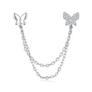 S925 Sterling Silver 40mm Pavé CZ Earrings-2