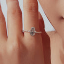 925 Sterling Silver Hamsa Hand Ring with Synthetic Spinel for Women-4
