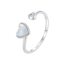 925 Sterling Silver Ring with Pavé Setting and White Shell-3