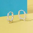 925 Sterling Silver Earrings 14*3mm with 11mm Inner Diameter for Women-3