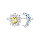 925 Sterling Silver Pavé CZ White Gold Plated Ring for Women-1