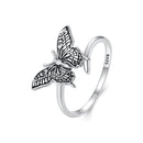 925 Sterling Silver Oxidized Silver 1.4mm Width Rings for Women-3