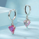 925 Sterling Silver Earrings with Transparent Glass, 28x9mm, Women's Jewelry-4