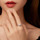 925 Sterling Silver Pavé Moissanite Ring with CZ - Size 6-7