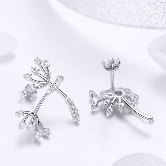 925 Sterling Silver Jewelry Set with Pavé Setting CZ, 2.0*1.4cm