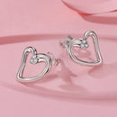 925 Sterling Silver Earrings with CZ in White Gold Plating - 1.4x1.2cm for Women-3